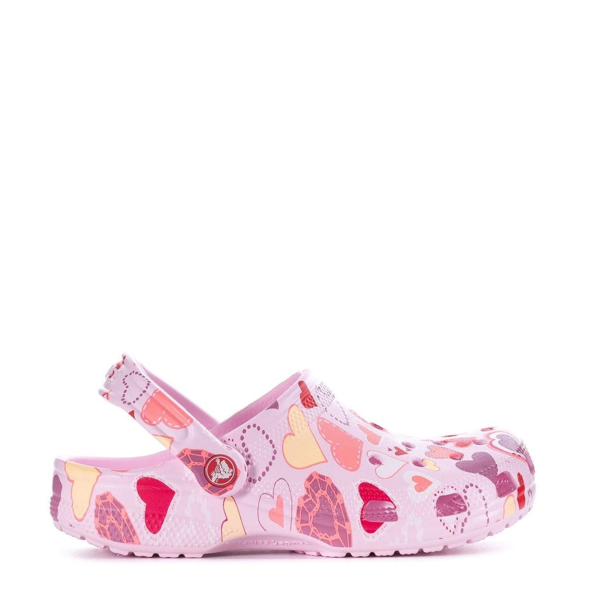 Crocs Women's Valentine's Day Classic Clog - Pink Milk / Raspberry / Heart Print