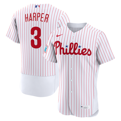 Bryce Harper Philadelphia Phillies Nike Home Authentic Sponsor Patch Jersey - White