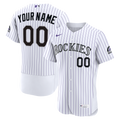 Colorado Rockies Nike Home Authentic Custom Jersey - White